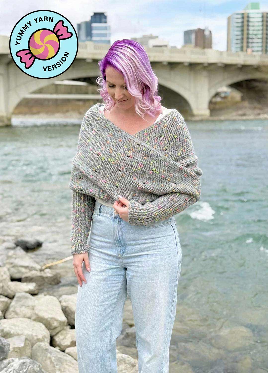 Easy Eyelet Sweater Scarf x @knitatude Kit - Yummy Yarn Fine Version