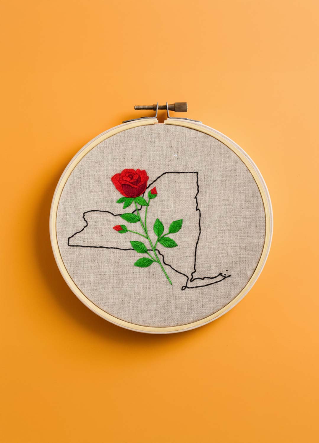 First Kit: Floral State Map Embroidery Kit - Coming Soon