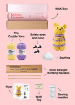 The Knitty Bear - Easy Mini Knitted Bear Kit - Cuddle Yarn