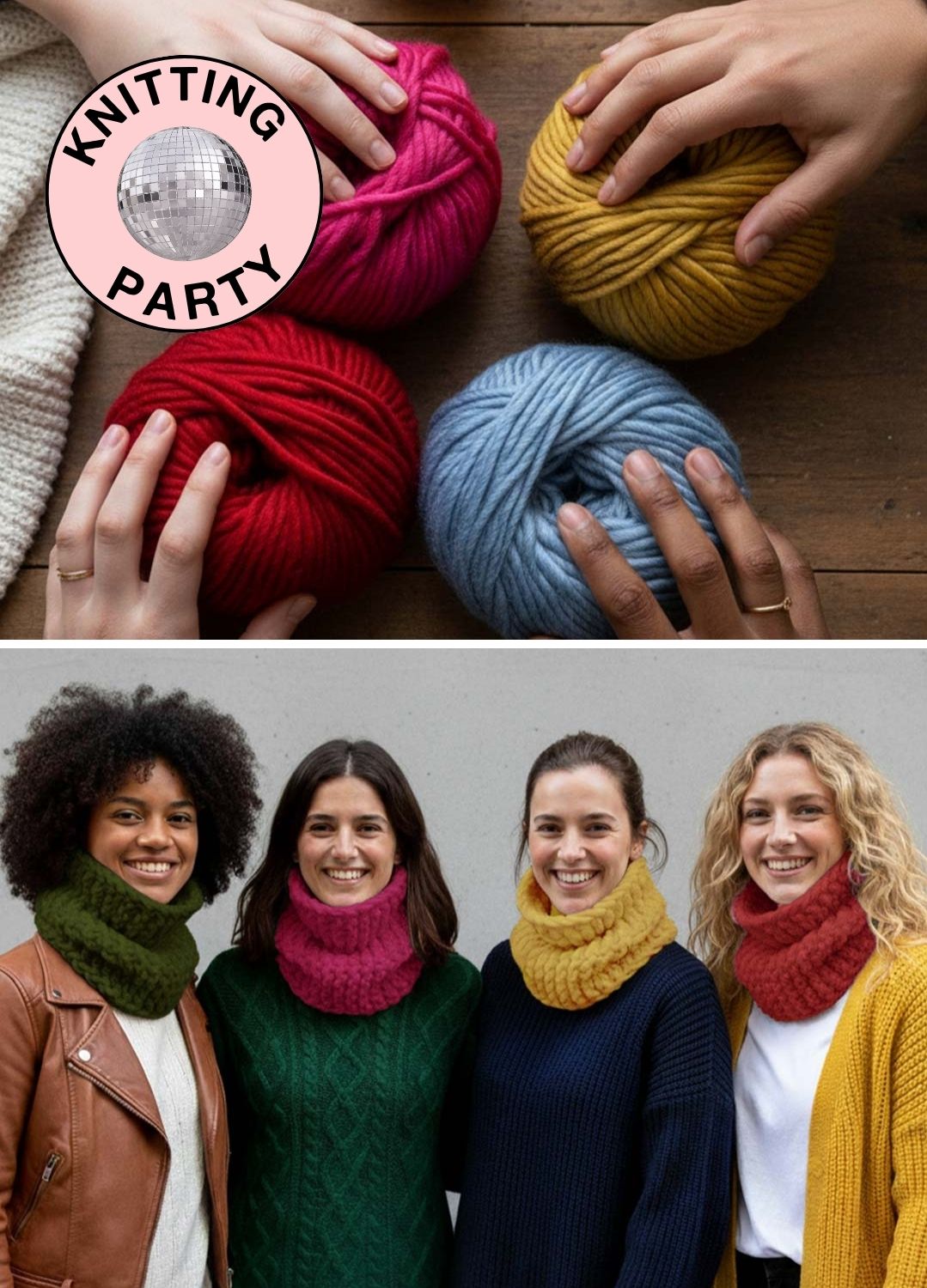 Friendsgiving Knitting Party Kit - Knit Matching Snoods