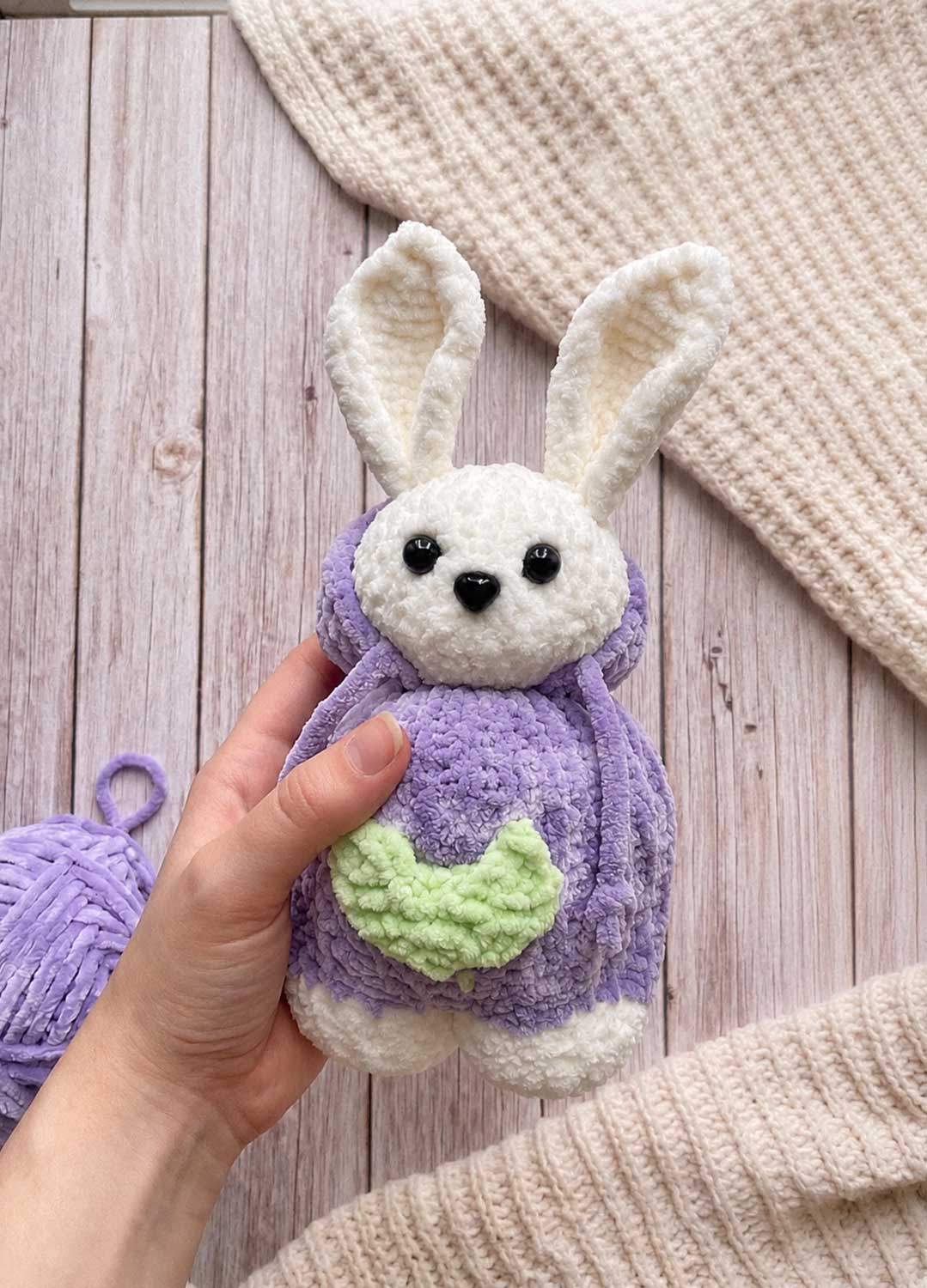 The Knitty Bunny - Easy Mini Knitted Bunny Kit - Cuddle Yarn